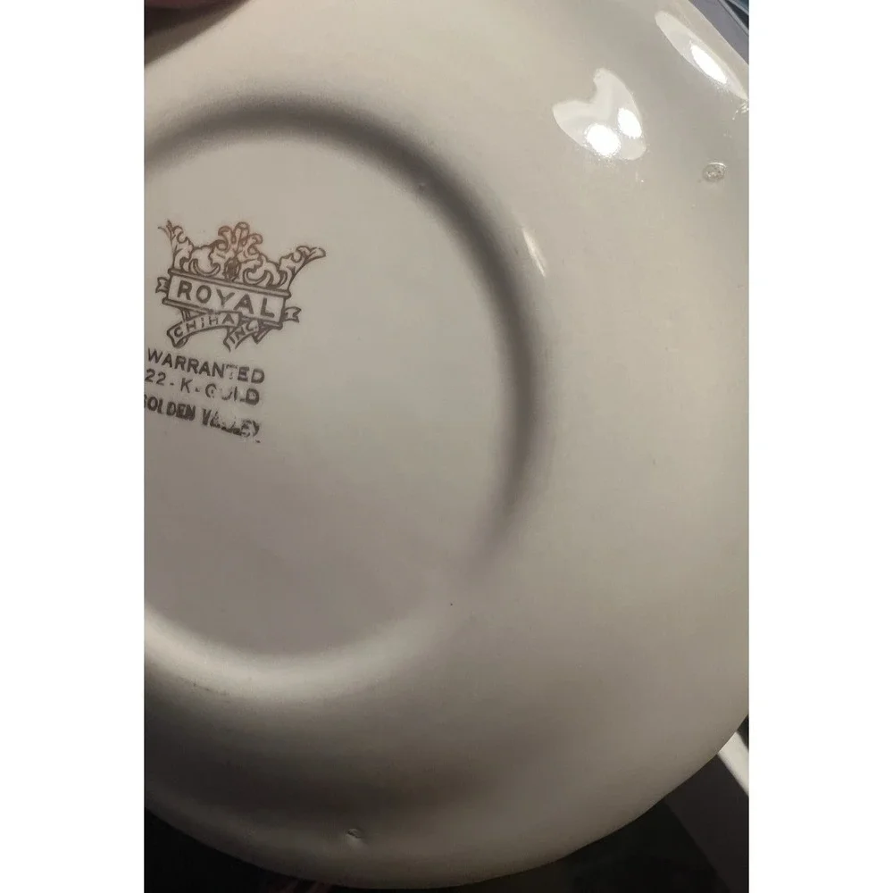 Vtg Royal China‎ 22K Lily Of The Valley Bread & Butter Plates Scalloped Set of 4